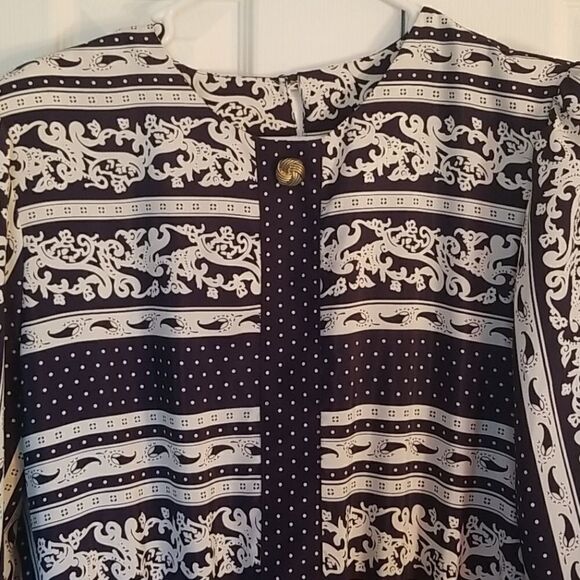 Vintage 80s multi-print polka dot pleated … - Picture 2 of 7